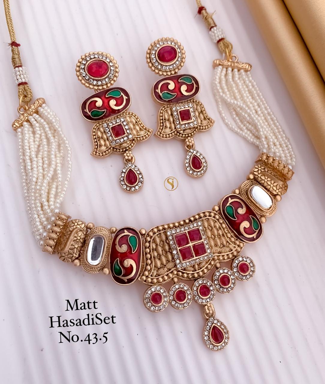 Fancy Matte Gold Plated Hasadi Set 4 Wholesale Online
